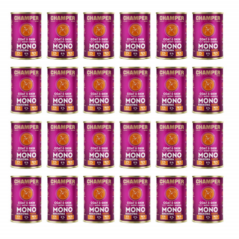 CHAMPER Coat & Skin Monoprotein Lachs – Nassfutter für Hunde – 24×400 g - Fotogalerie 1