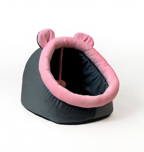 GO GIFT Zwinger Katzenbett - graphit-rosa - 40x45x34 cm - Fotogalerie 2