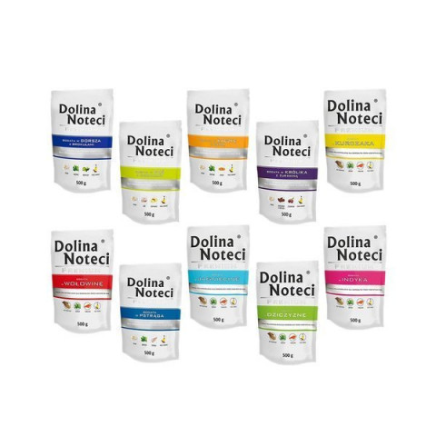 DOLINA NOTECI Premium MIX 9 SMAKÓW mokra karma dla psa Saszetka 10x500 g - Fotogalerie 1