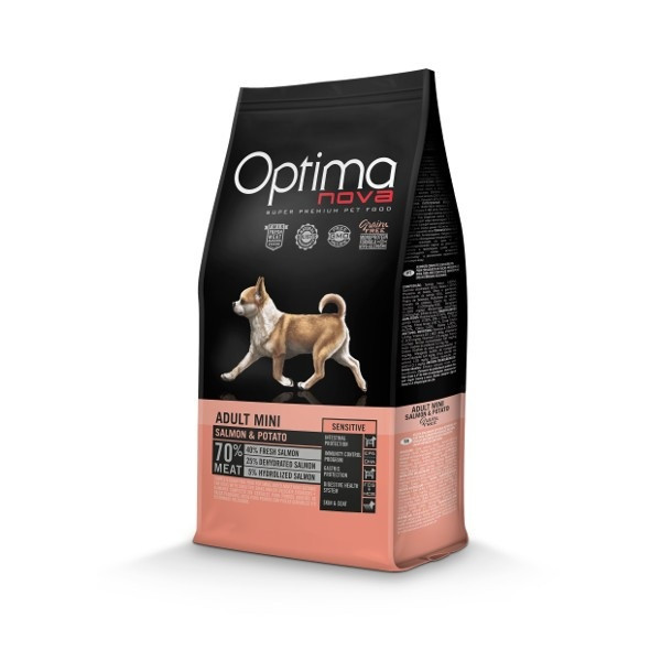 OPTIMANOVA Adult Mini Sensitive Salmon & Potato - trockenfutter für Hunde - 8kg - foto 1