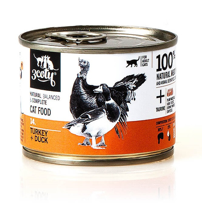 3COTY 14. Turkey and duck - nassfutter für Katzen - 180g - foto 4