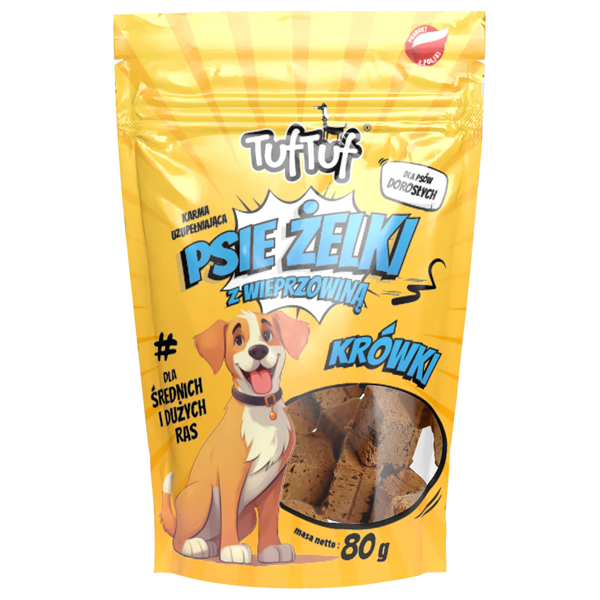 TUF TUF Psie żelki - pork fudge - leckerli für hunde - 80g - foto 3