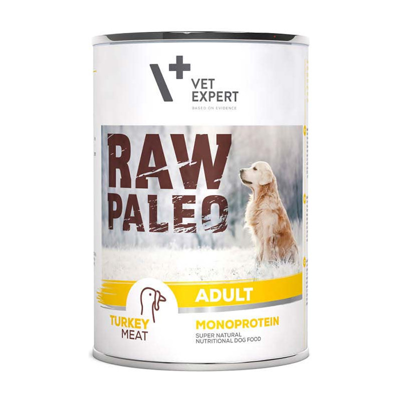 RAW PALEO Adult Monoprotein Turkey – Nassfutter für Hunde – 400 g - foto 1