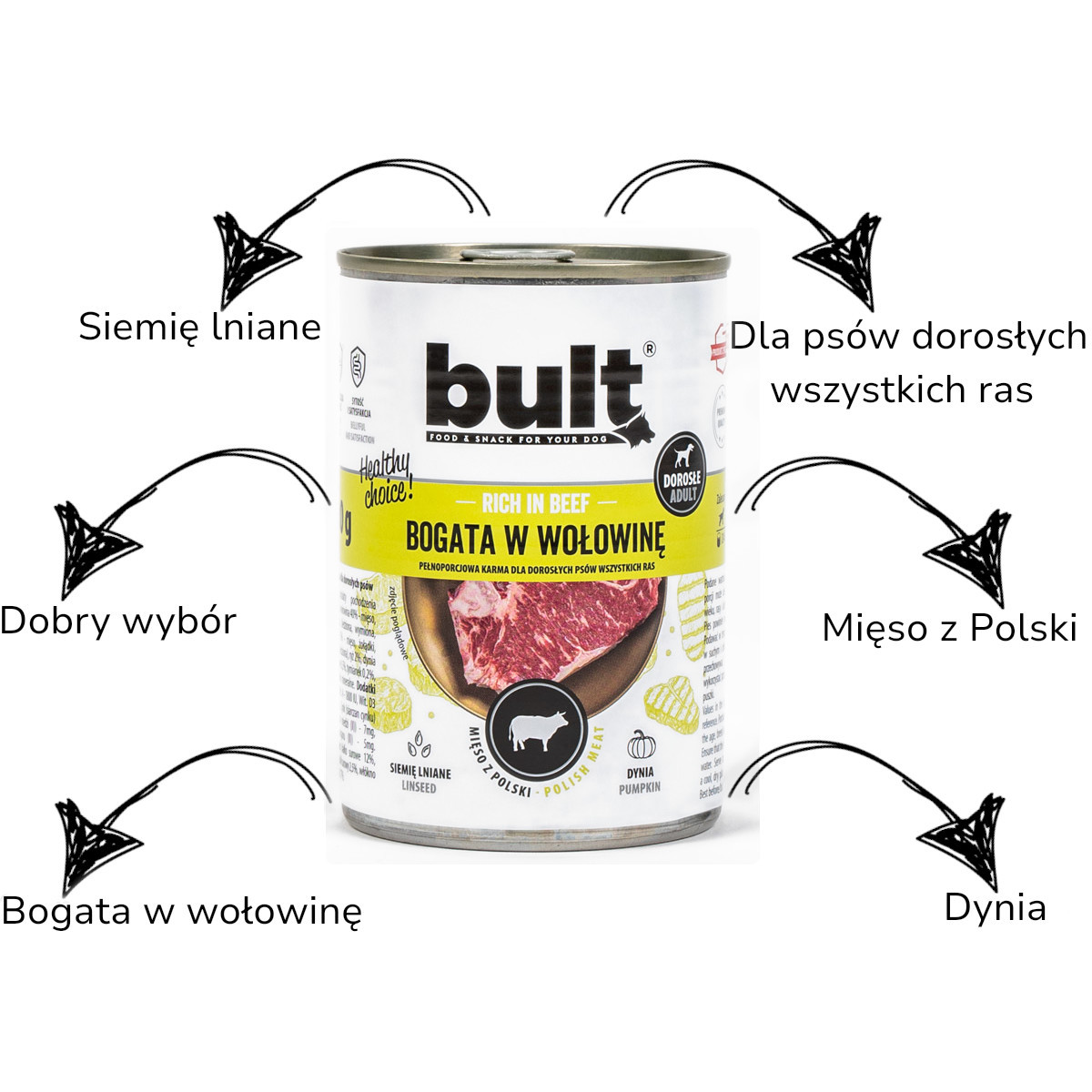 BULT Reich an MIX-Geschmacksrichtungen - Nassfutter für Hunde - 30x800 g - foto 5