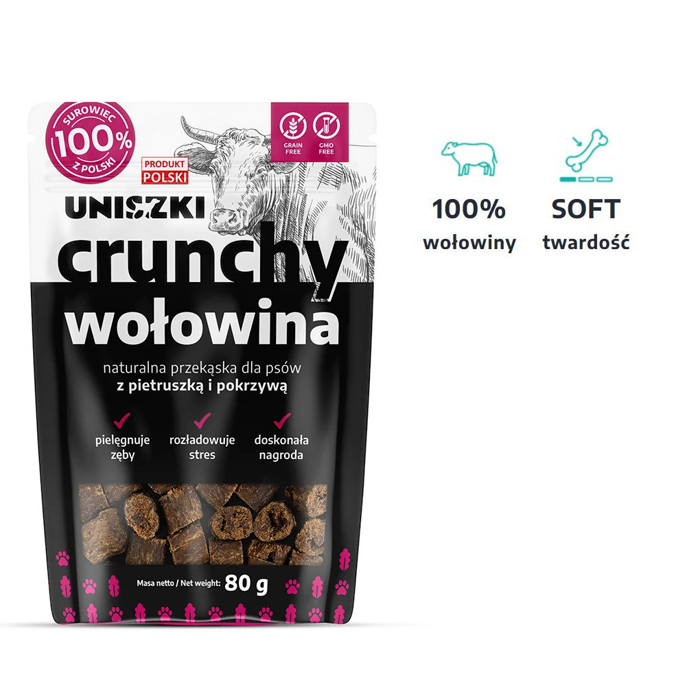 UNISZKI Crunchy Rind mit Petersilie und Brennnessel - Leckerli für Hunde - 80g - foto 2