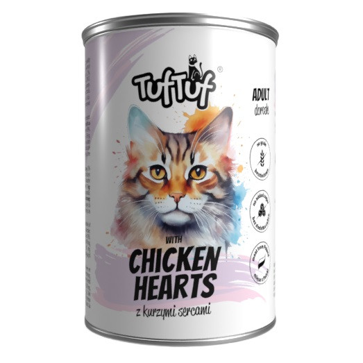 TUF TUF Meatloaf with chicken hearts - nassfutter für Katzen - 400g - foto 1