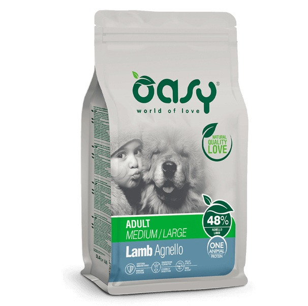 OASY One Animal Protein Adult Medium/Large Lamb - trockenfutter für Hunde - 10kg - foto 1