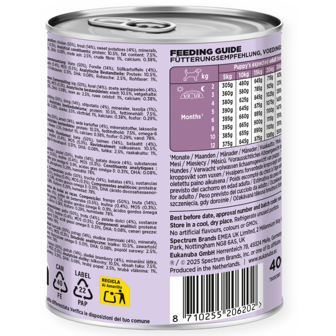 EUKANUBA Life Care Puppy Rich in trout and sweet potatoes - Nassfutter für Hunde - 400g - foto 2