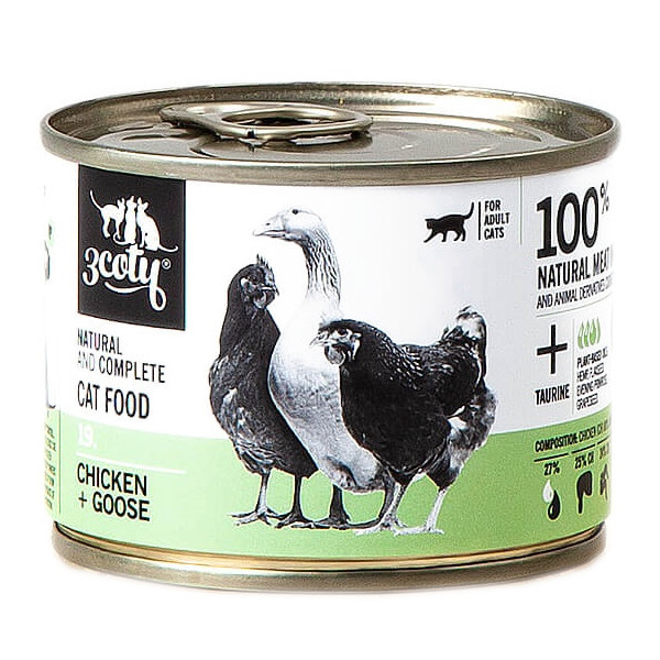 3COTY 19. Chicken and Goose - nassfutter für Katzen - 6x180g - foto 6