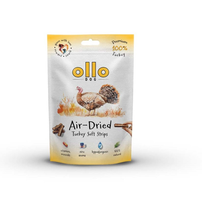 OLLO Air-Dried Turkey strips - leckerli für hunde - 80g - foto 1