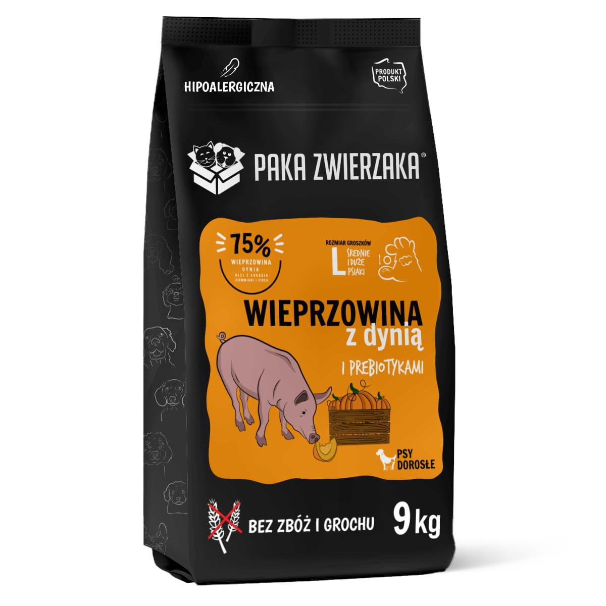 PAKA ZWIERZAKA Pork with pumpkin L - trockenfutter für Hunde - 9kg - foto 1