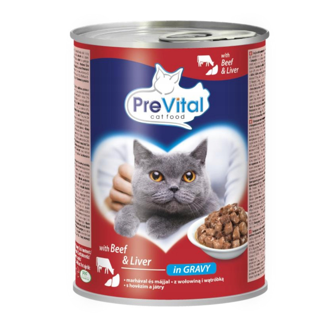 PREVITAL Beef with liver in gravy - nassfutter für Katzen - 2x415g - foto 2
