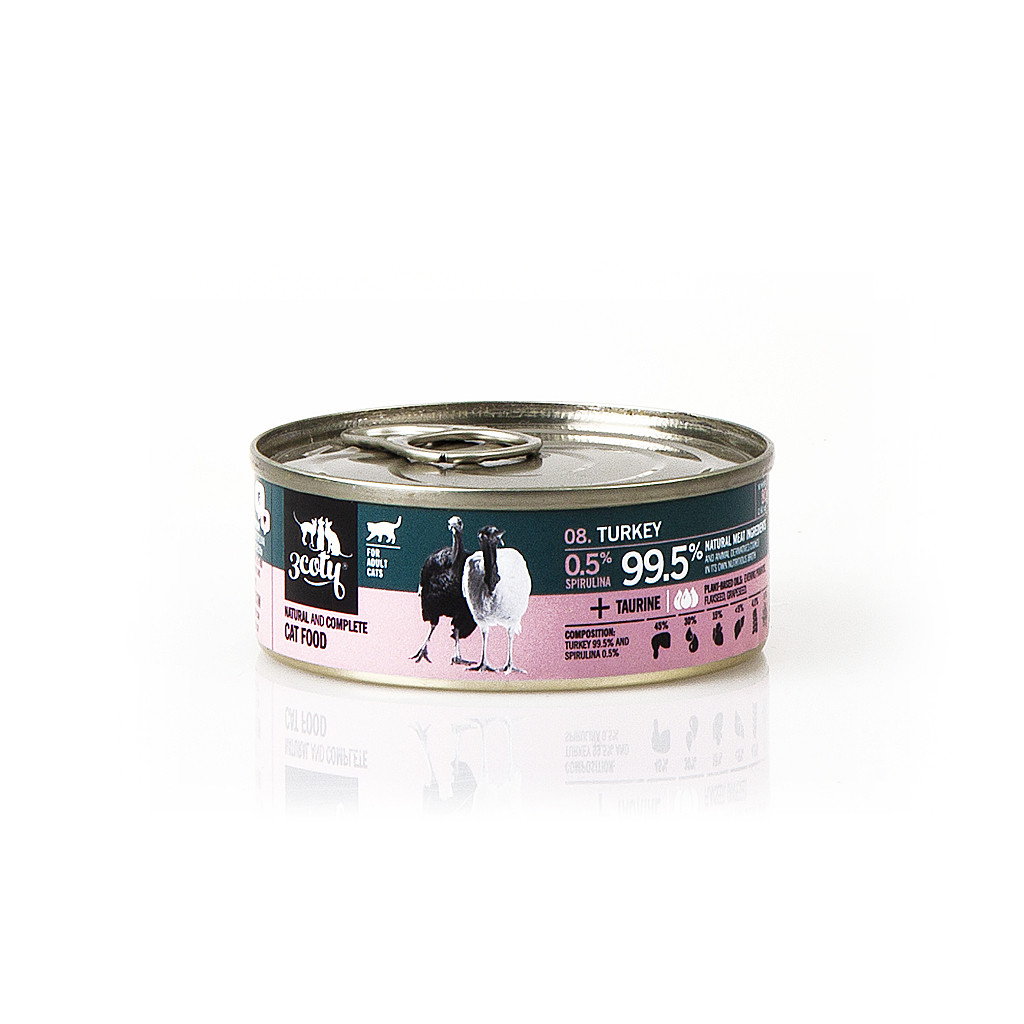 3COTY Turkey with spirulina - nassfutter für Katzen - 80g - foto 1