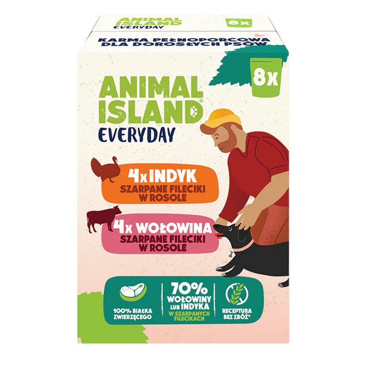 ANIMAL ISLAND Turkey / Beef Fillets in broth - Nassfutter für Hunde - 8x150g - foto 1
