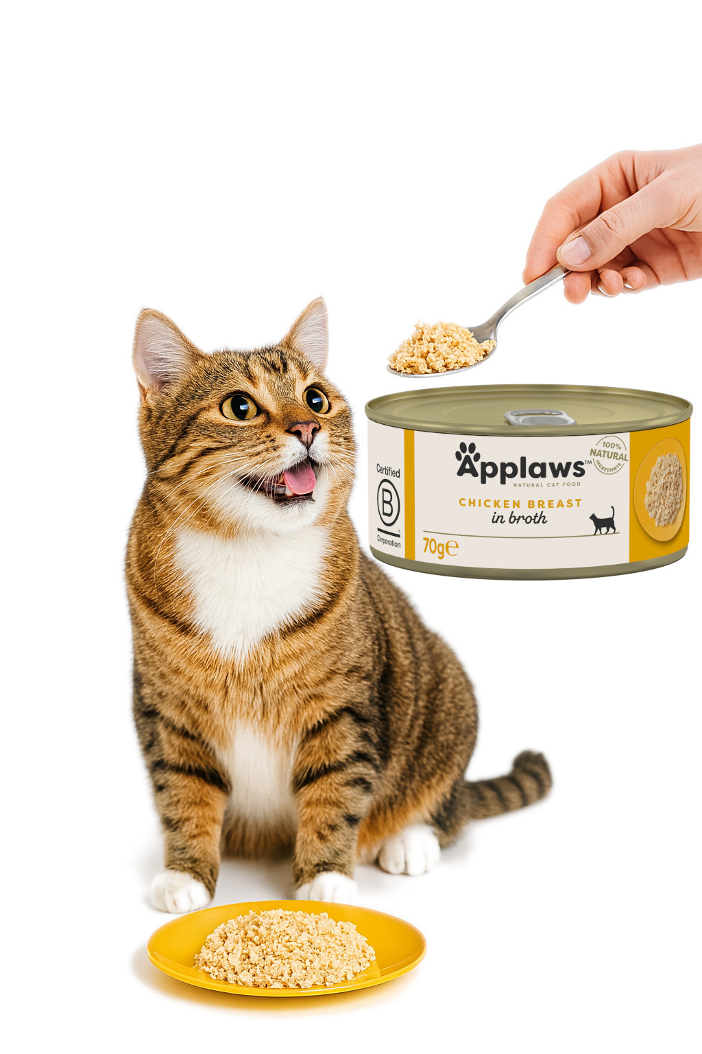 APPLAWS Chicken breast in broth - nassfutter für Katzen - 6x70g - foto 3