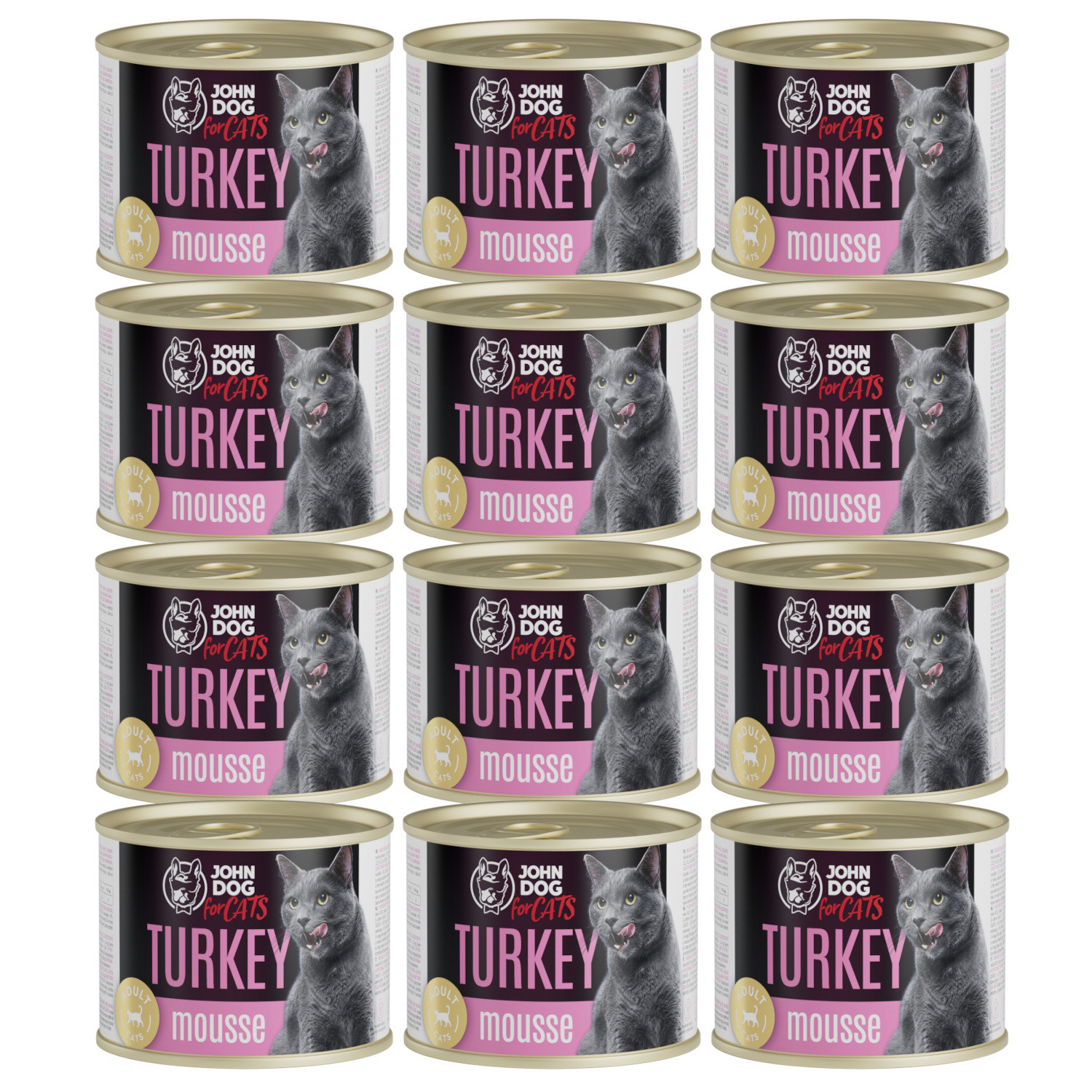 JOHN DOG For cats Mousse Turkey - nassfutter für Katzen - 12x200g - foto 1