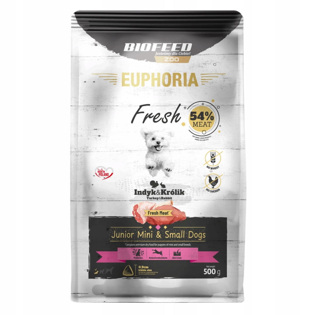 BIOFEED Euphoria Fresh Junior Turkey with rabbit XS/S - trockenfutter für Hunde - 500g - foto 2