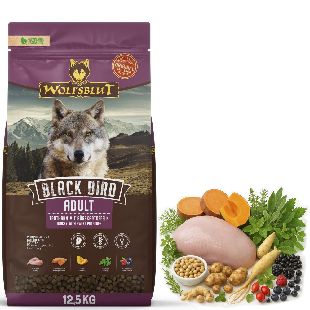 WOLFSBLUT Black Bird Turkey - trockenfutter für Hunde - 12,5kg - foto 5
