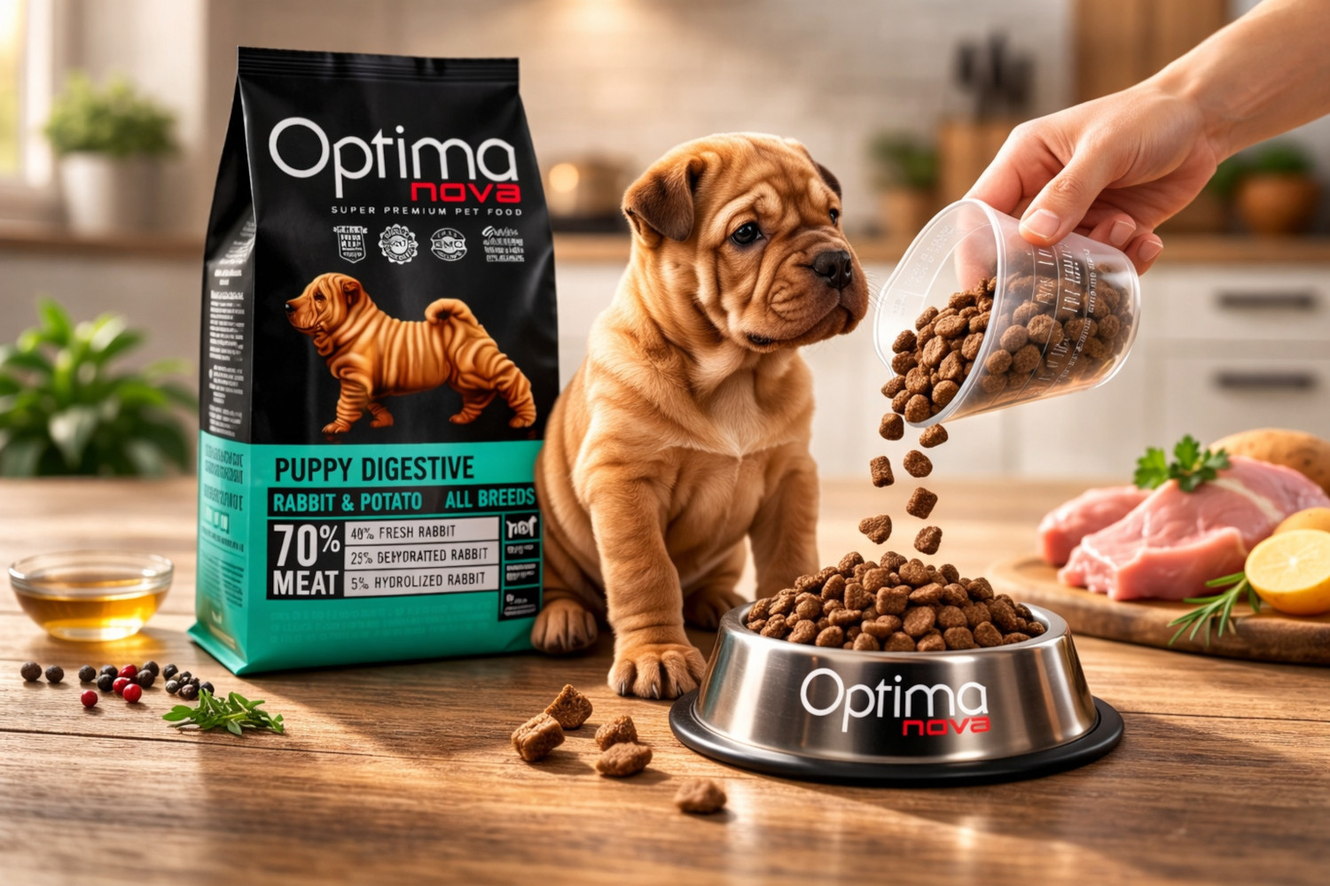 OPTIMANOVA Puppy Digestive Rabbit & Potato - trockenfutter für Hunde - 2kg - foto 2