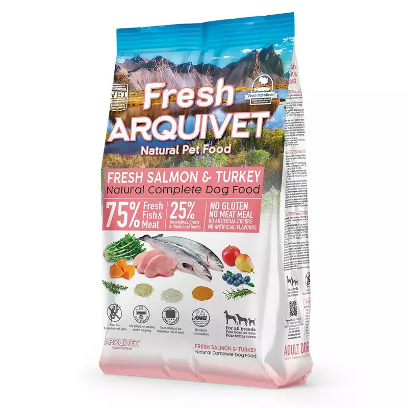 ARQUIVET Frischer Lachs mit Pute - halbfeuchtes Hundefutter - 2,5 kg - foto 1
