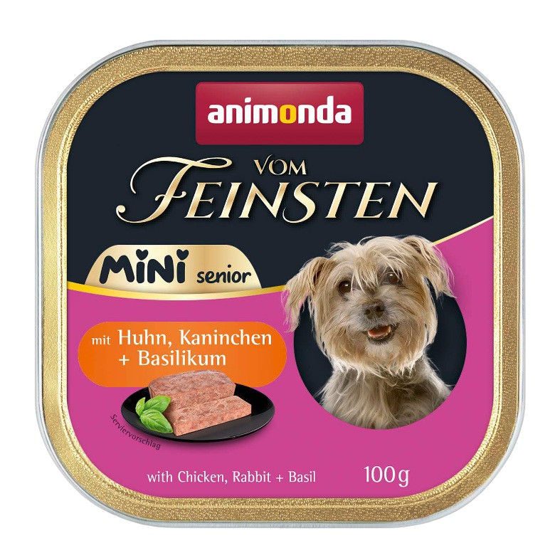 ANIMONDA Vom Feinsten Senior Mini Chicken with rabbit and basil - Nassfutter für Hunde - 100g - foto 1