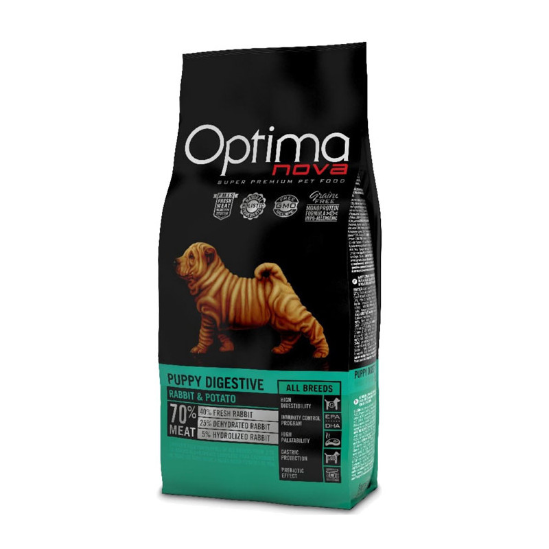 OPTIMANOVA Puppy Digestive Rabbit & Potato - trockenfutter für Hunde - 2kg - foto 1