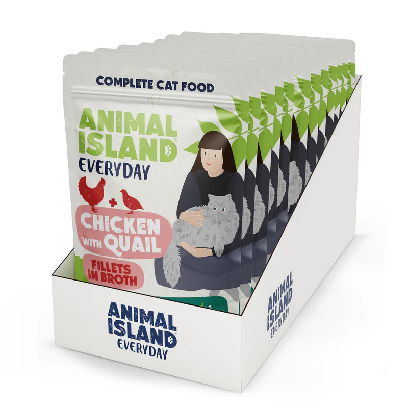 ANIMAL ISLAND Chicken with quail Fillets in broth - nassfutter für Katzen - 12x85g - foto 1