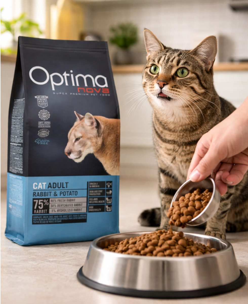 OPTIMANOVA Cat Rabbit & Potato - trockenfutter für Katzen - 8kg - foto 2