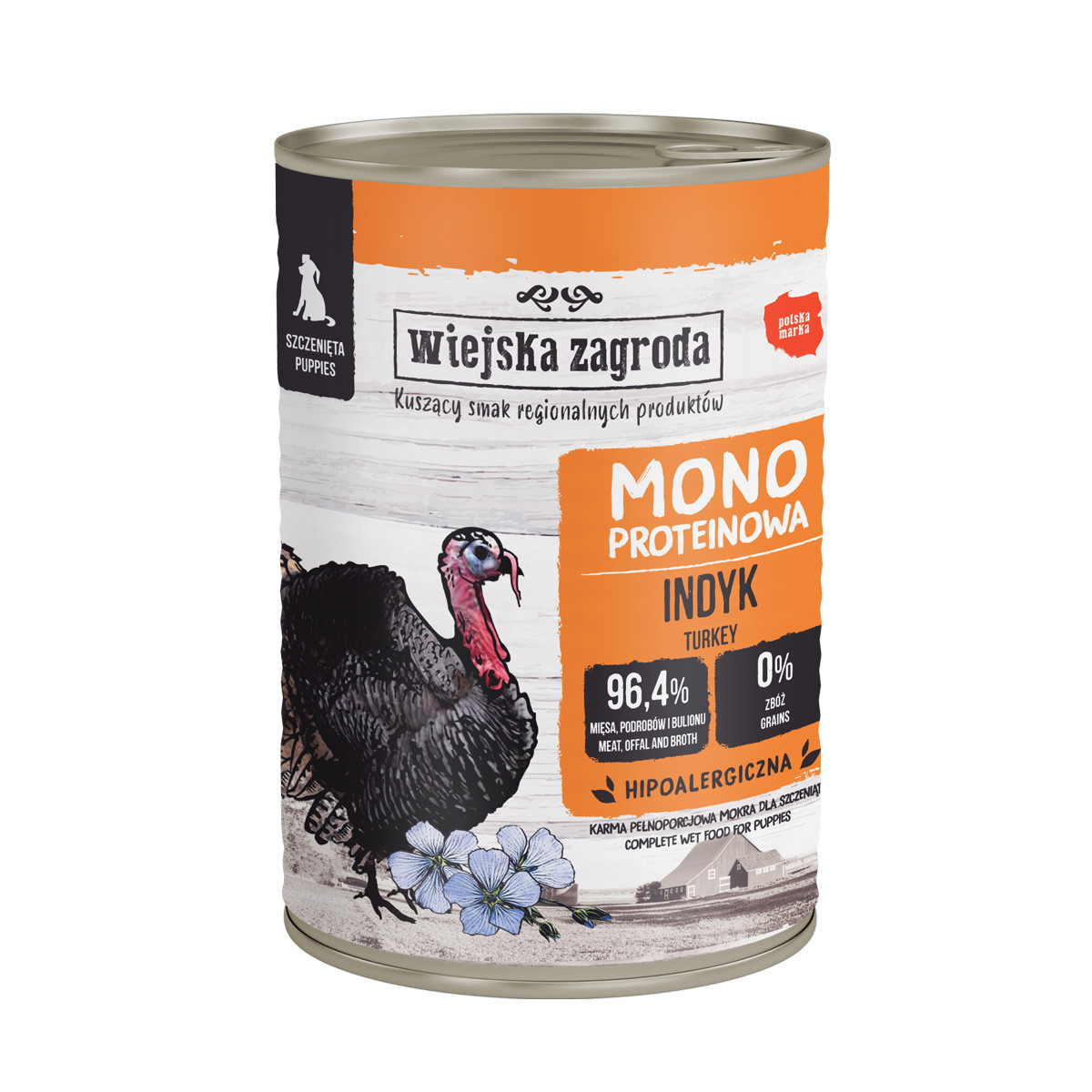 WIEJSKA ZAGRODA Puppy Monoprotein Turkey - Nassfutter für Hunde - 400g - foto 1