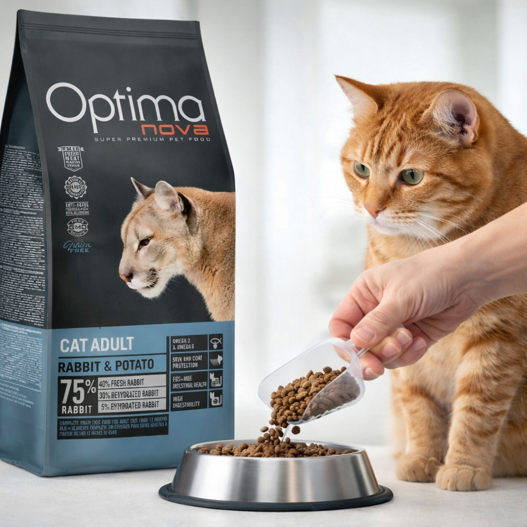 OPTIMANOVA Cat Rabbit & Potato - trockenfutter für Katzen - 2kg - foto 2