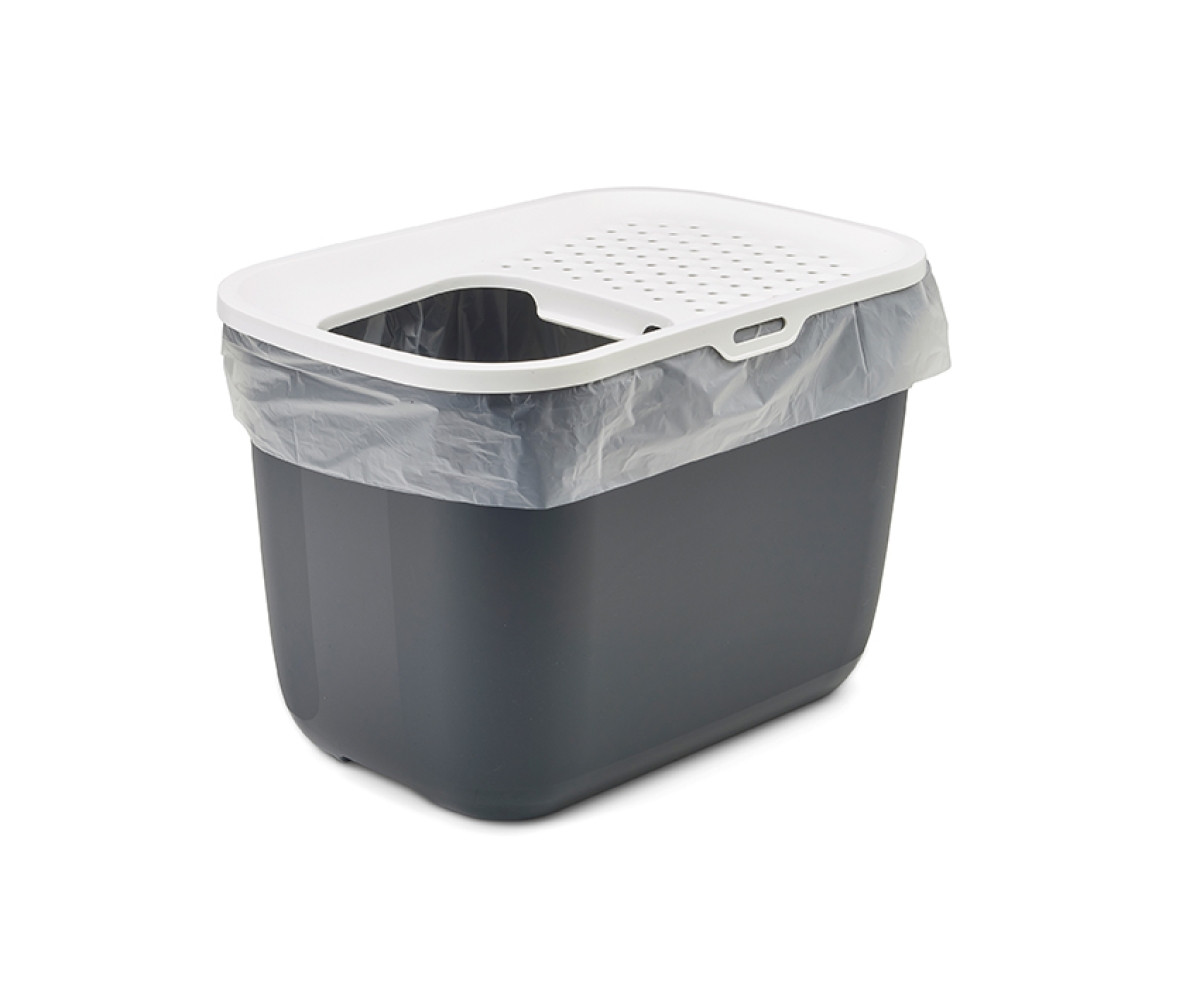 SAVIC HOP Anthrazit mit Weißem Deckel – Katzentoilette – 58,5x39x39,5 cm – 1 Stk. - foto 2