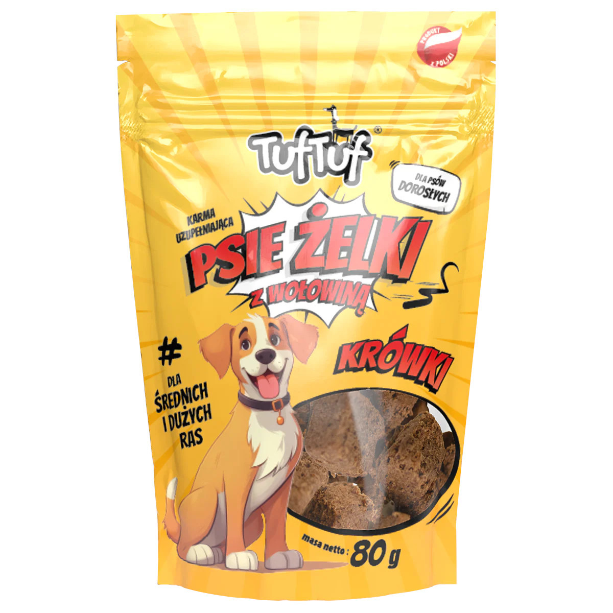 TUF TUF Psie żelki - beef fudge - leckerli für hunde - 80g - foto 3