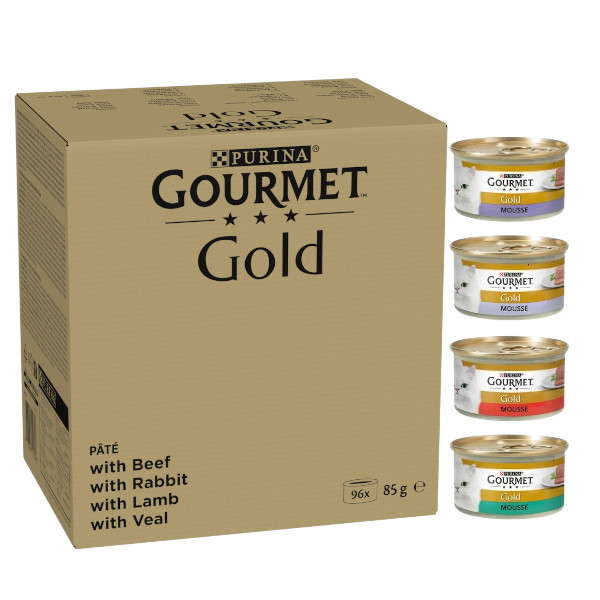 PURINA GOURMET GOLD Mousse Mix 4 Geschmacksrichtungen - Nassfutter für Katzen - 96x85g - foto 1