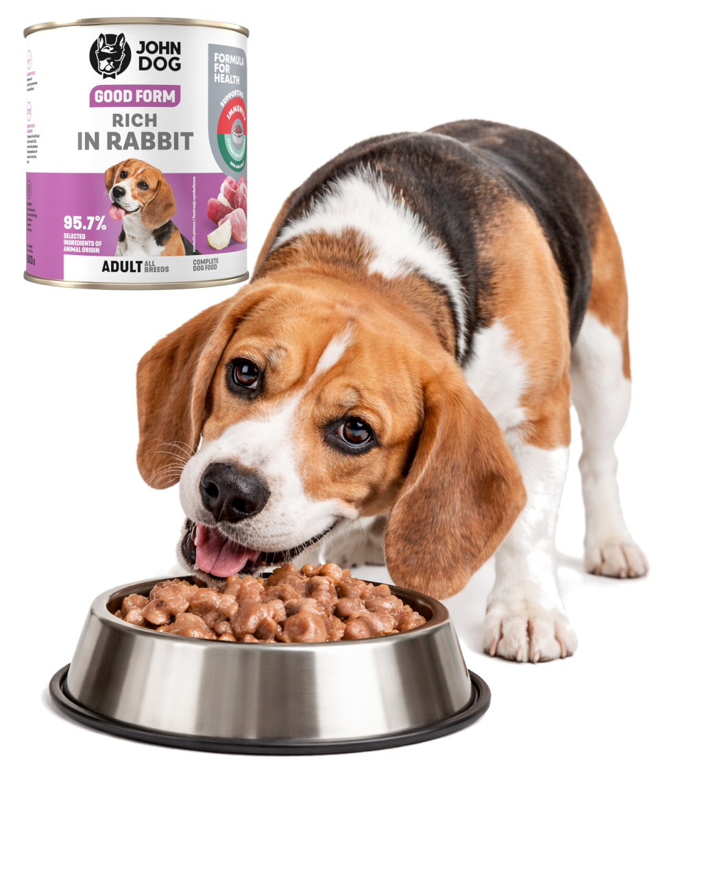 JOHN DOG Good Form Rich in rabbit - Nassfutter für Hunde - 800g - foto 3