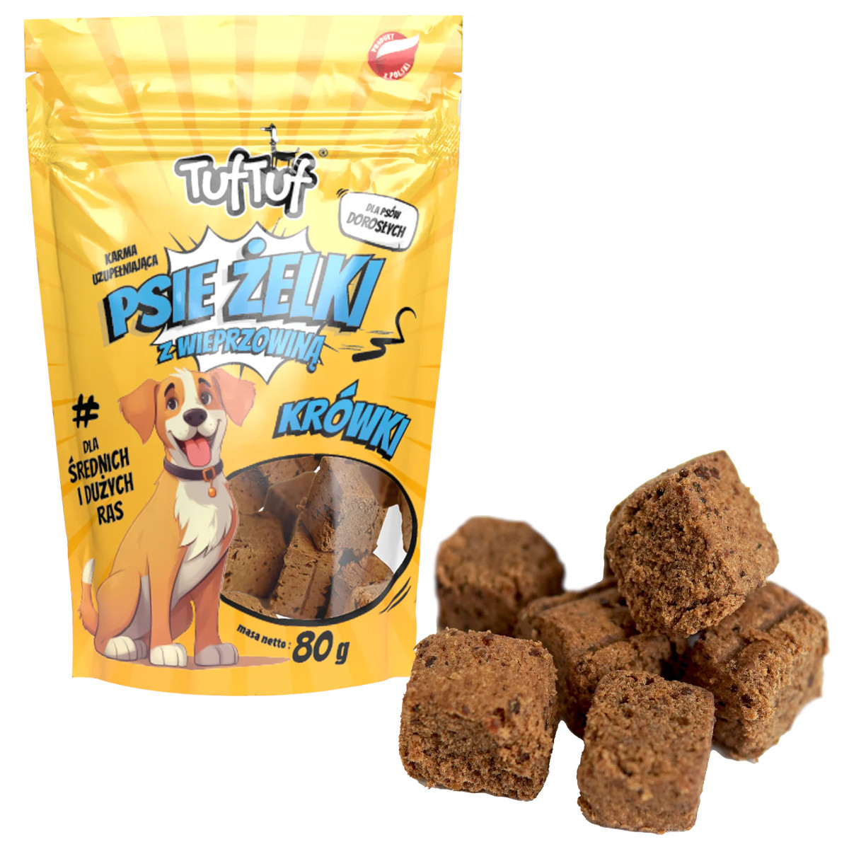 TUF TUF Psie żelki - pork fudge - leckerli für hunde - 80g - foto 1