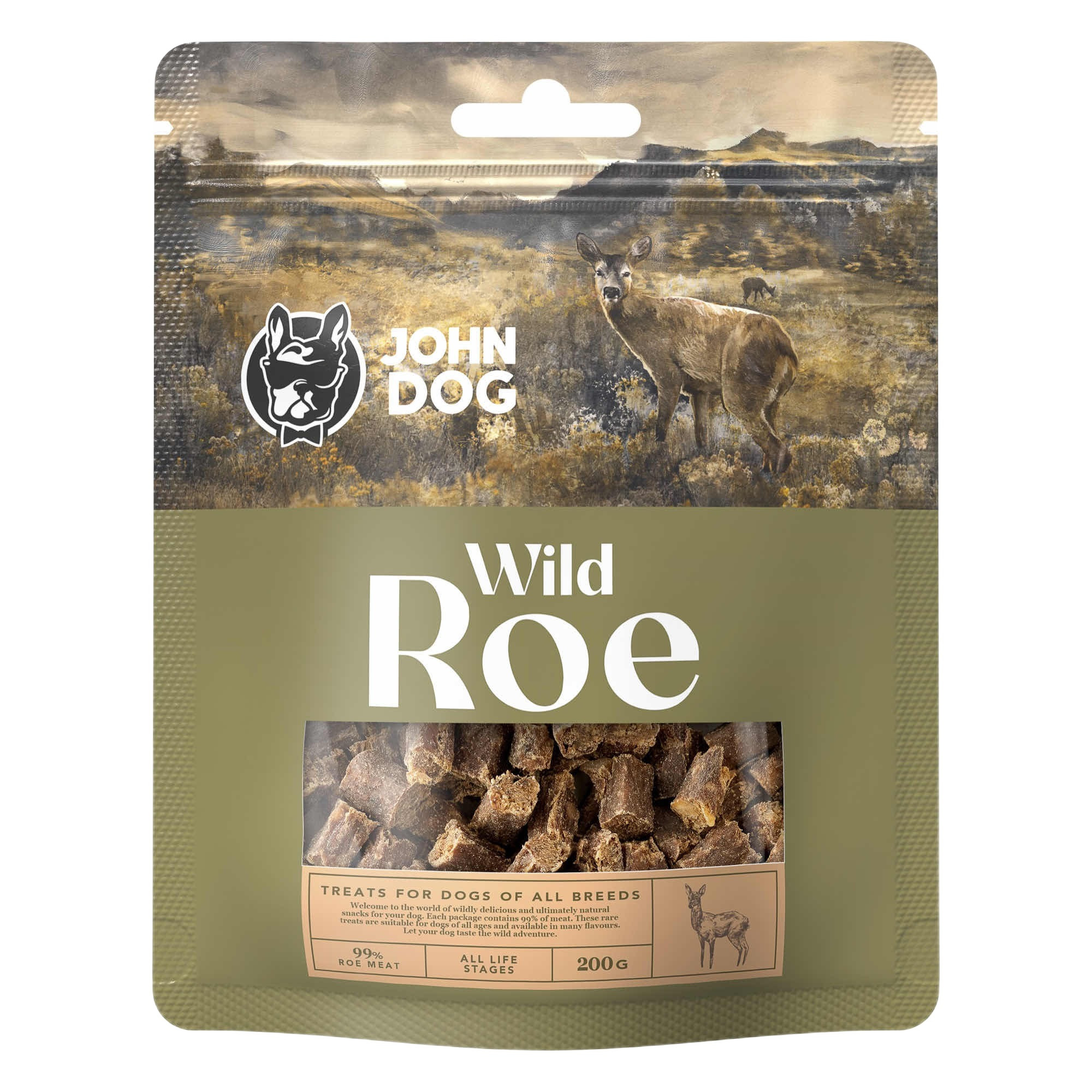 JOHN DOG Wild roe - leckerli für hunde - 200g - foto 1