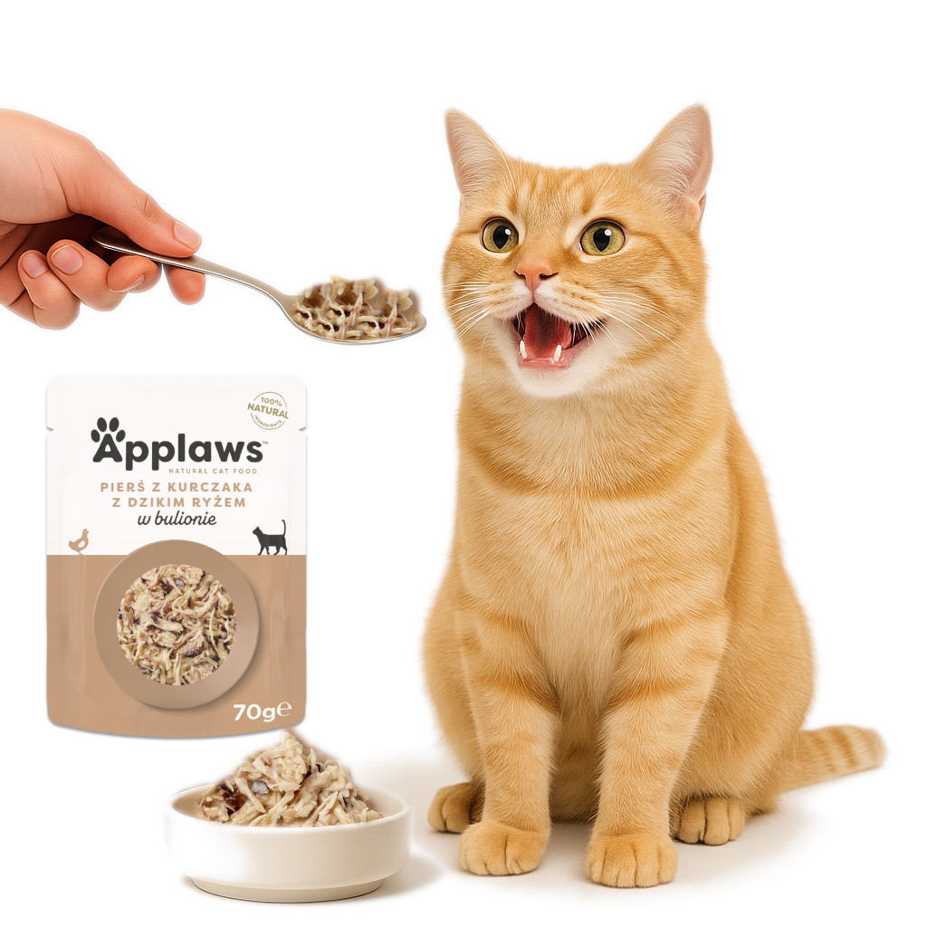 APPLAWS Chicken breast with wild rice in broth - nassfutter für Katzen - 70g - foto 3