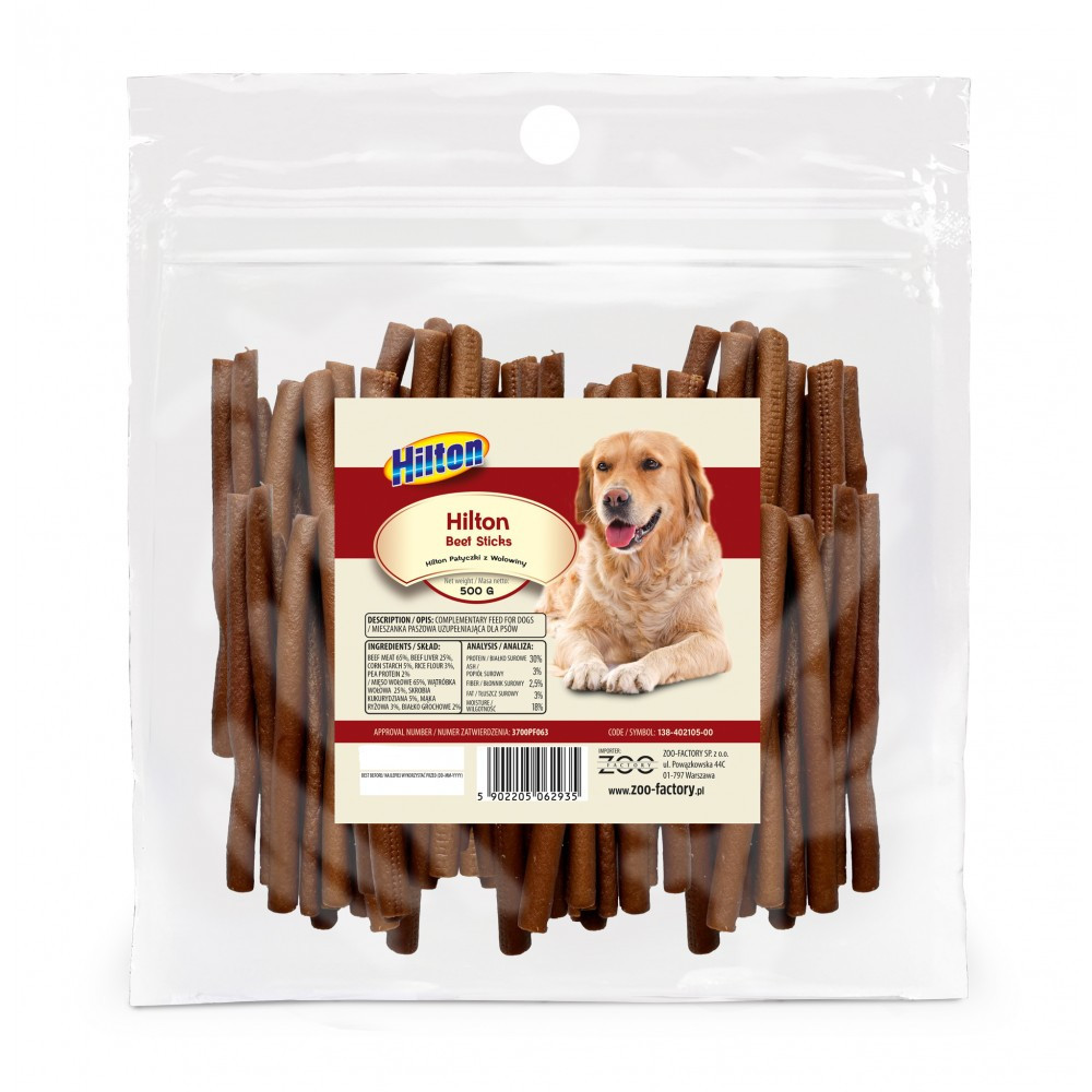 HILTON Soft Beef Sticks - Leckerbissen für Hunde - 500g - foto 1