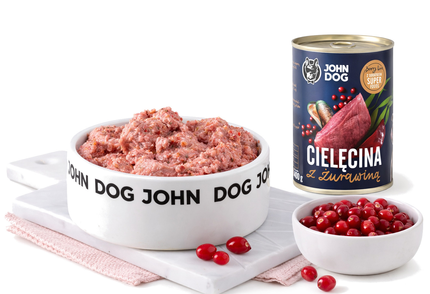 JOHN DOG Berry Line Adult Veal with cranberries - Nassfutter für Hunde - 400g - foto 1