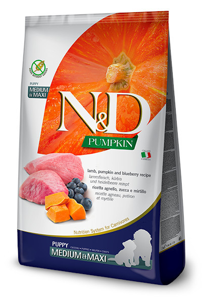 FARMINA N&D GF PUMPKIN DOG LAMB&BLUEBERRY PUPPY MEDIUM/MAXI 12kg - foto 2