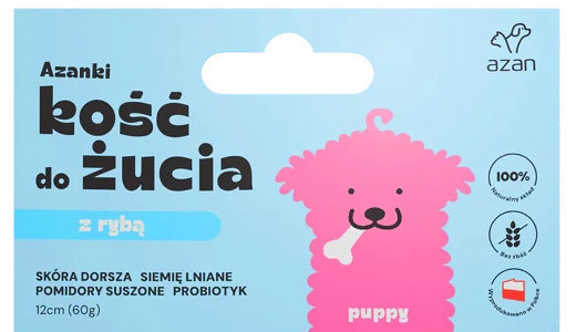 AZANKI Dorschknochen mit Probiotikum Puppy in Fischform – Leckerli für Hunde – 12 cm - foto 2