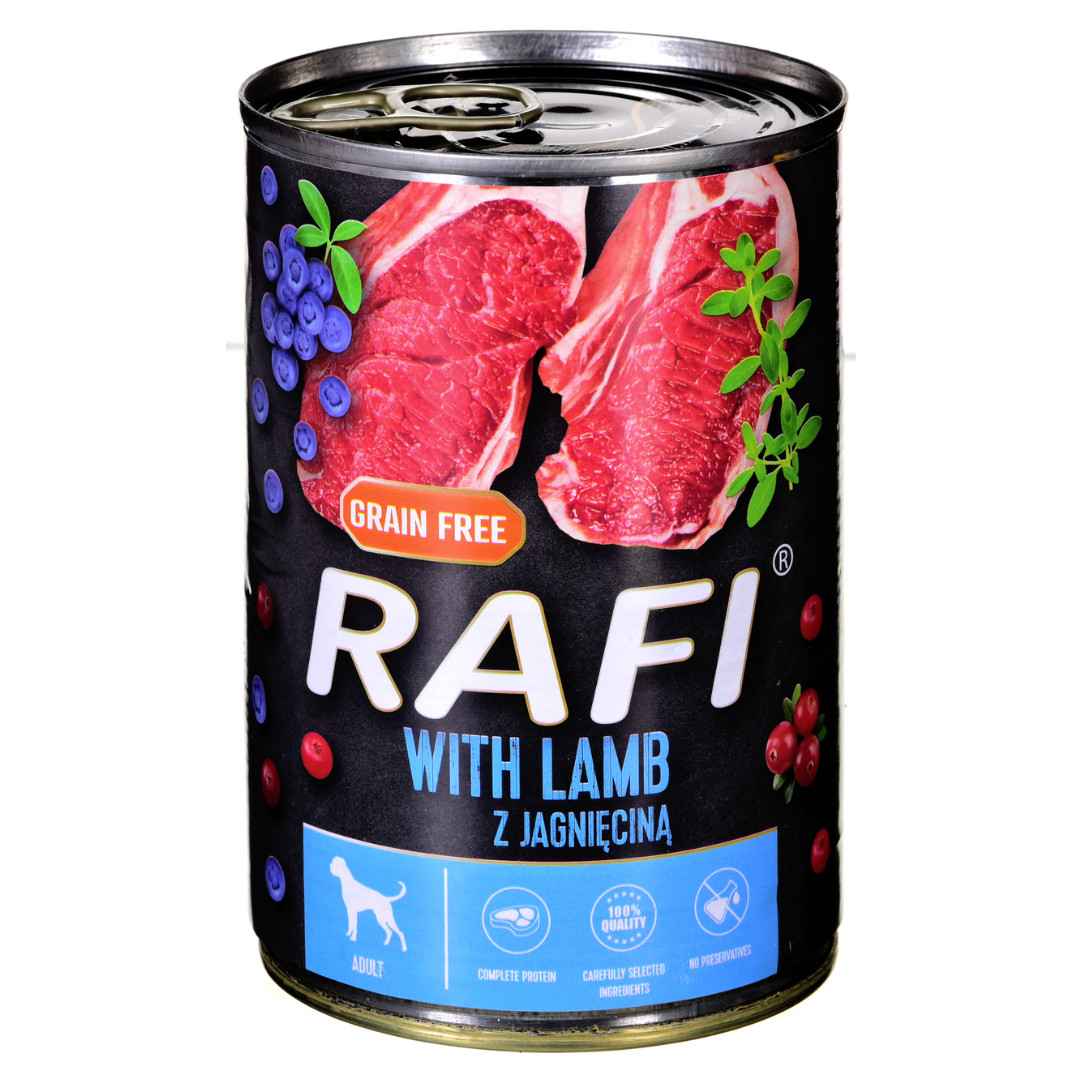 Dolina Noteci Rafi Lamm mit Lammfleisch, Preiselbeeren und Heidelbeeren - Nassfutter für Hunde - 400g - foto 1