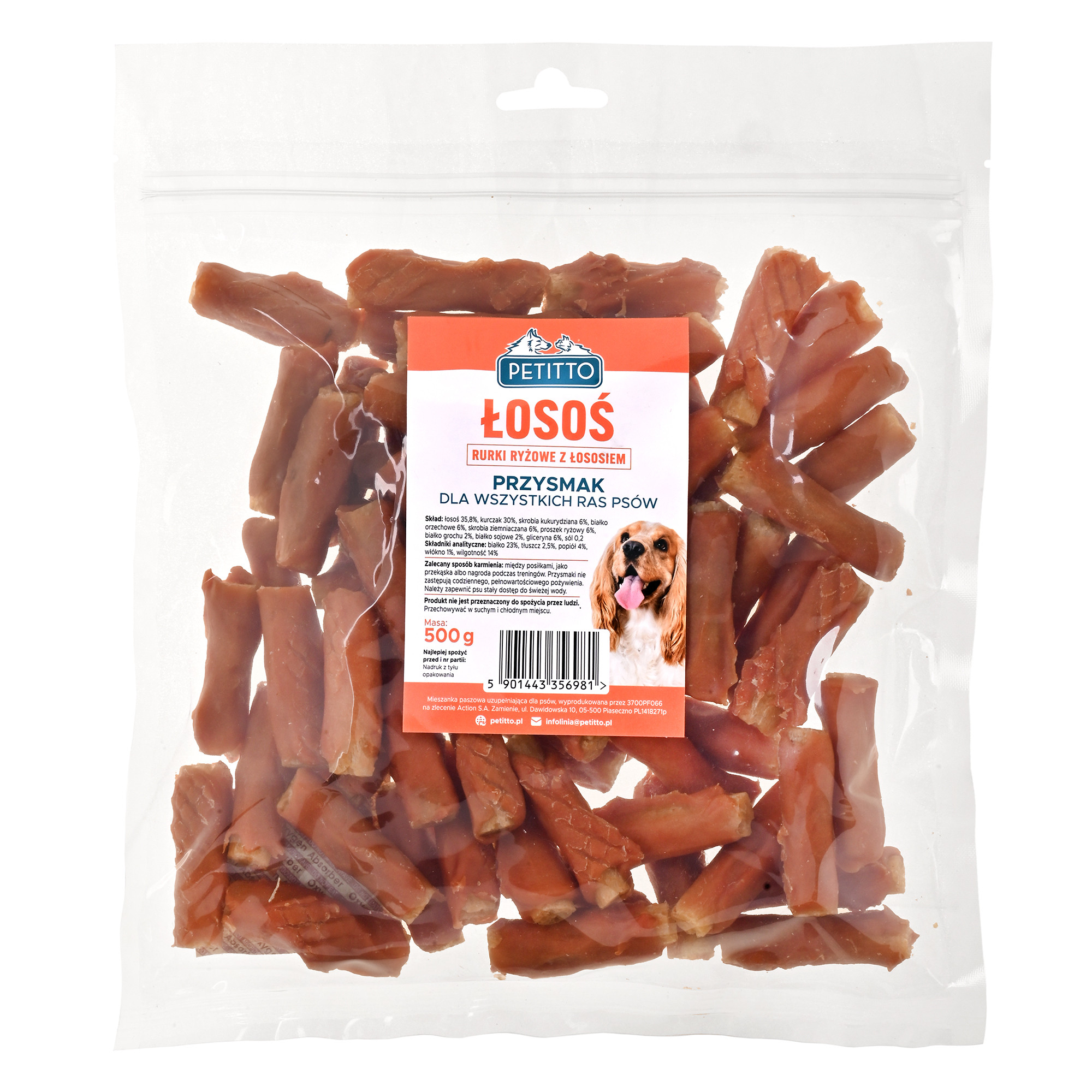 PETITTO Rice sticks with salmon - leckerli für hunde - 500g - foto 1