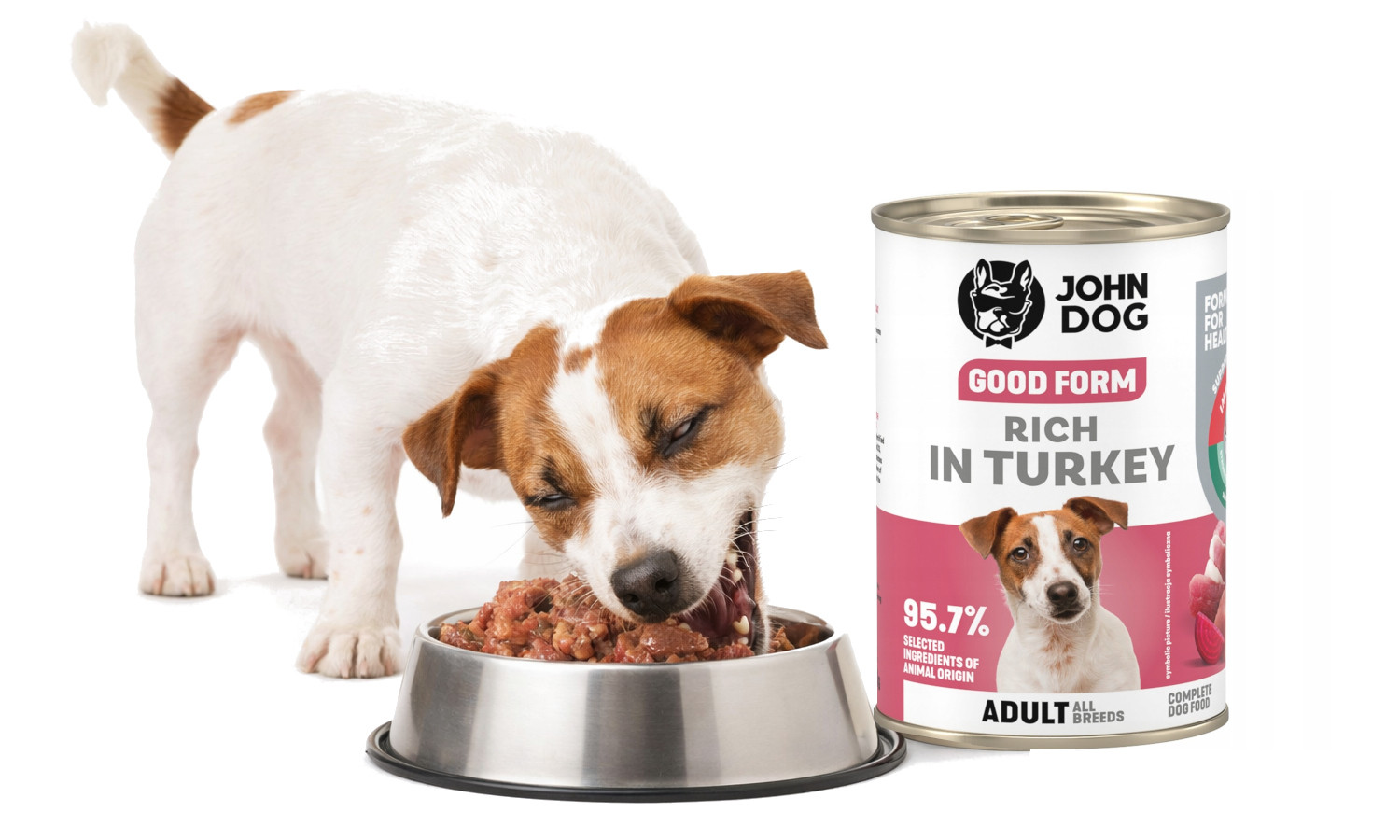 JOHN DOG Good form Rich in turkey - Nassfutter für Hunde - 400g - foto 3