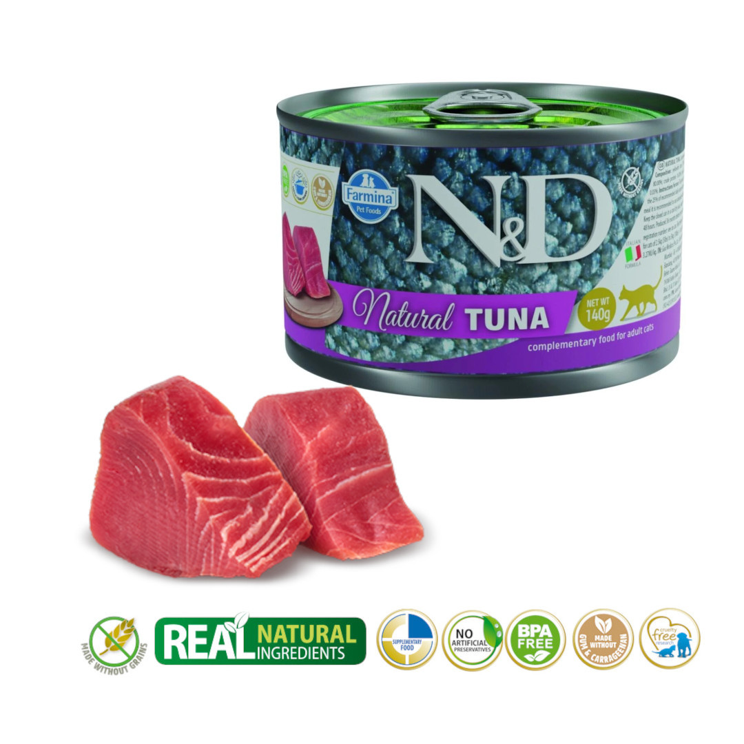 FARMINA N&D Cat Natural Thunfisch - Nassfutter für Katzen - 12x140 g - foto 1