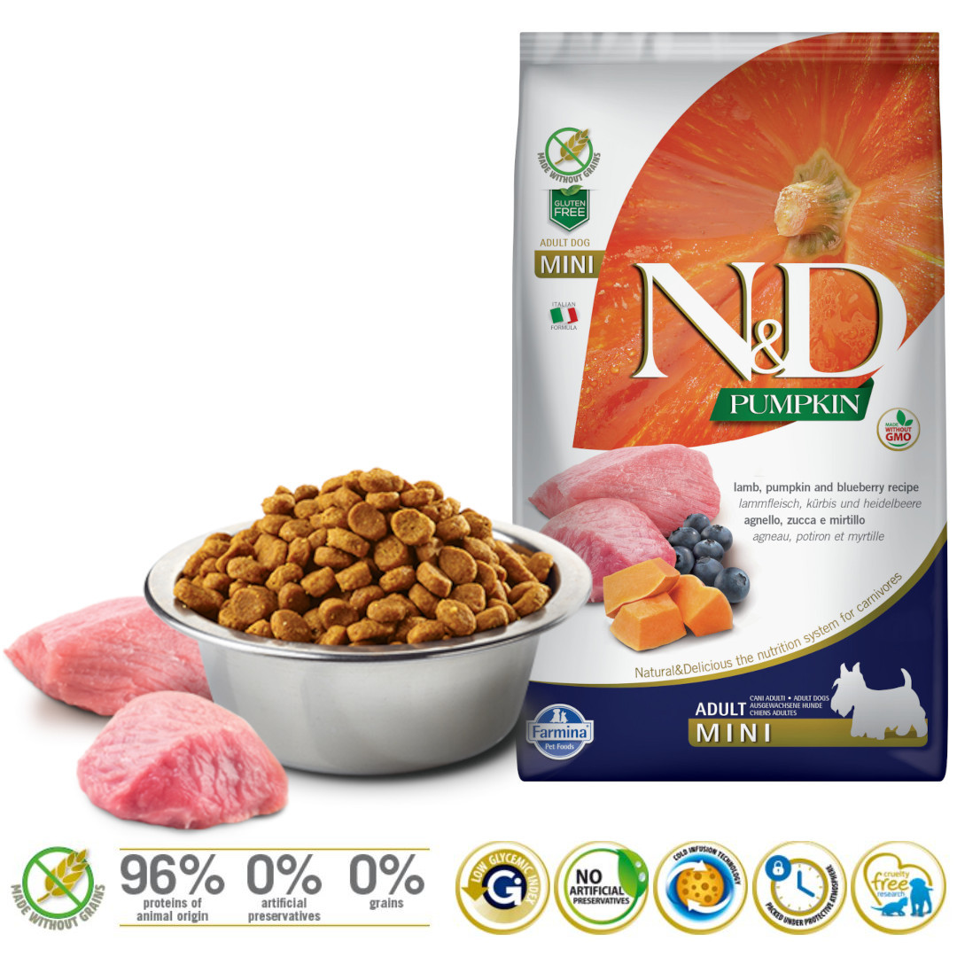 FARMINA N&D Pumpkin Lamb&Blueberry Mini Adult - Trockenfutter für Hunde - 7 kg - foto 1