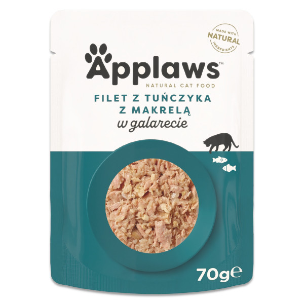 APPLAWS Tuna Fillet with Mackerel in Jelly - nassfutter für Katzen - 70g - foto 3