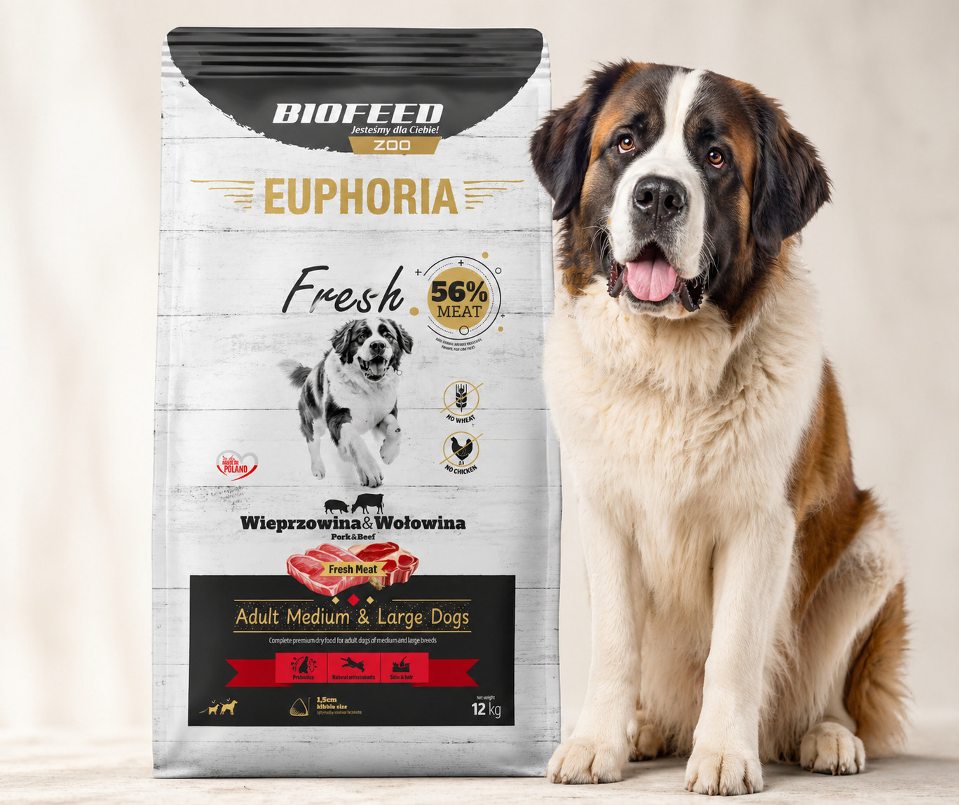 BIOFEED Euphoria Fresh Adult Medium & Large Pork with beef - trockenfutter für Hunde - 12kg - foto 5