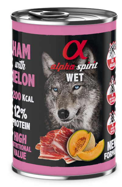 ALPHA SPIRIT WET Schinken mit Melone – Nassfutter für Hunde – 400 g - foto 1