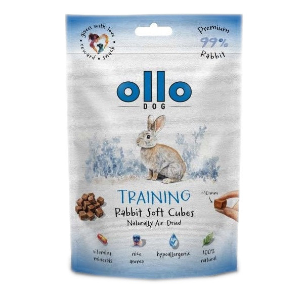 OLLO Air Dried Training Rabbit Cubes - leckerli für hunde - 80g - foto 1